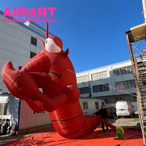 Modèle de <span class=keywords><strong>homard</strong></span> géant gonflable pour publicité de restaurant, ballon mascotte de crabe rouge gonflable pour la décoration des pelouses de parcs - Product Image 3
