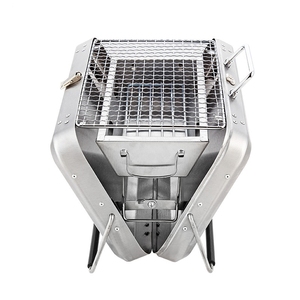 Parrilla de barbacoa de mano de metal portátil Parrilla de estilo maletín plegable al aire libre con Mini caja de barbacoa Regalo - Product Image 3