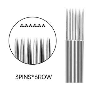 Agujas de Microblading Desechables de 3 Puntas y 6 Filas para Maquillaje Permanente PMU, Agujas para Tatuaje de Cejas para Pluma Manual de Pigmento - Product Image 2