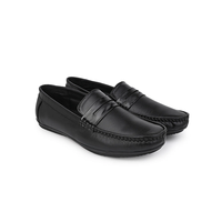 Mocasines Negros de Cuero Genuino para Hombre, Elegantes, Cómodos, Flexibles y Suaves, Estilo Casual y Formal, Diseño Sólido, para Todas las Temporadas