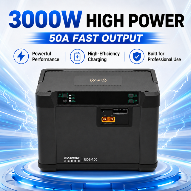EV-PEAK UD2 Industrial Lithium Smart Charger 14S/18S High Efficiency 3000W 50A Intelligent Balanced AI Assistant 2-channel EU