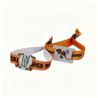 Bracelet tissé RFID écologique personnalisé, impression intégrale, étiquette PVC rigide, bracelets promotionnels avec fermetures personnalisées