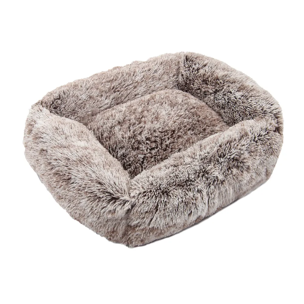 Jhome Thú Cưng Dropshipping Faux Fur Ultra Soft Hình Chữ Nhật Giường Chó Làm Dịu Fluffy Comfy Luxury Pet Bed Oblong Ấm Áp Có Thể Giặt Trong Nhà