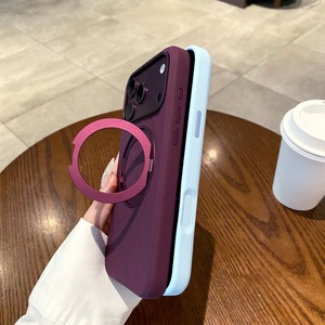 เคสโทรศัพท์ซิลิโคนเหลวแม่เหล็กแบบใหม่สำหรับ iPhone 18 17 Pro Max พร้อม 360 °   ขาตั้งแหวนพร้อมปุ่มสัมผัส AI ฝาครอบกันกระแทก - Product Image 5