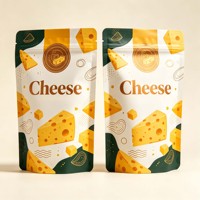 Sachet Doypack Personnalisé Imprimé pour Fromage, avec Fermeture Zip, Finition Brillante, pour Emballage et Stockage de Mozzarella