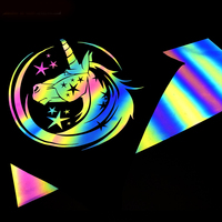 Alta calidad TPU caja del Visible de plata del arco iris Plotter de corte logotipo carta de hierro en textil película reflectante de calor transferencia de vinilo para ropa