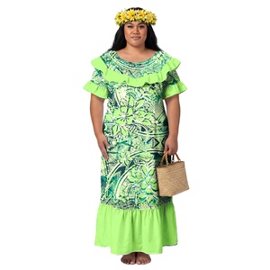 slim fit dress slacks Women's Maxi Dress with Big Flower on Top in Paste – Kultura Filipino main image 1