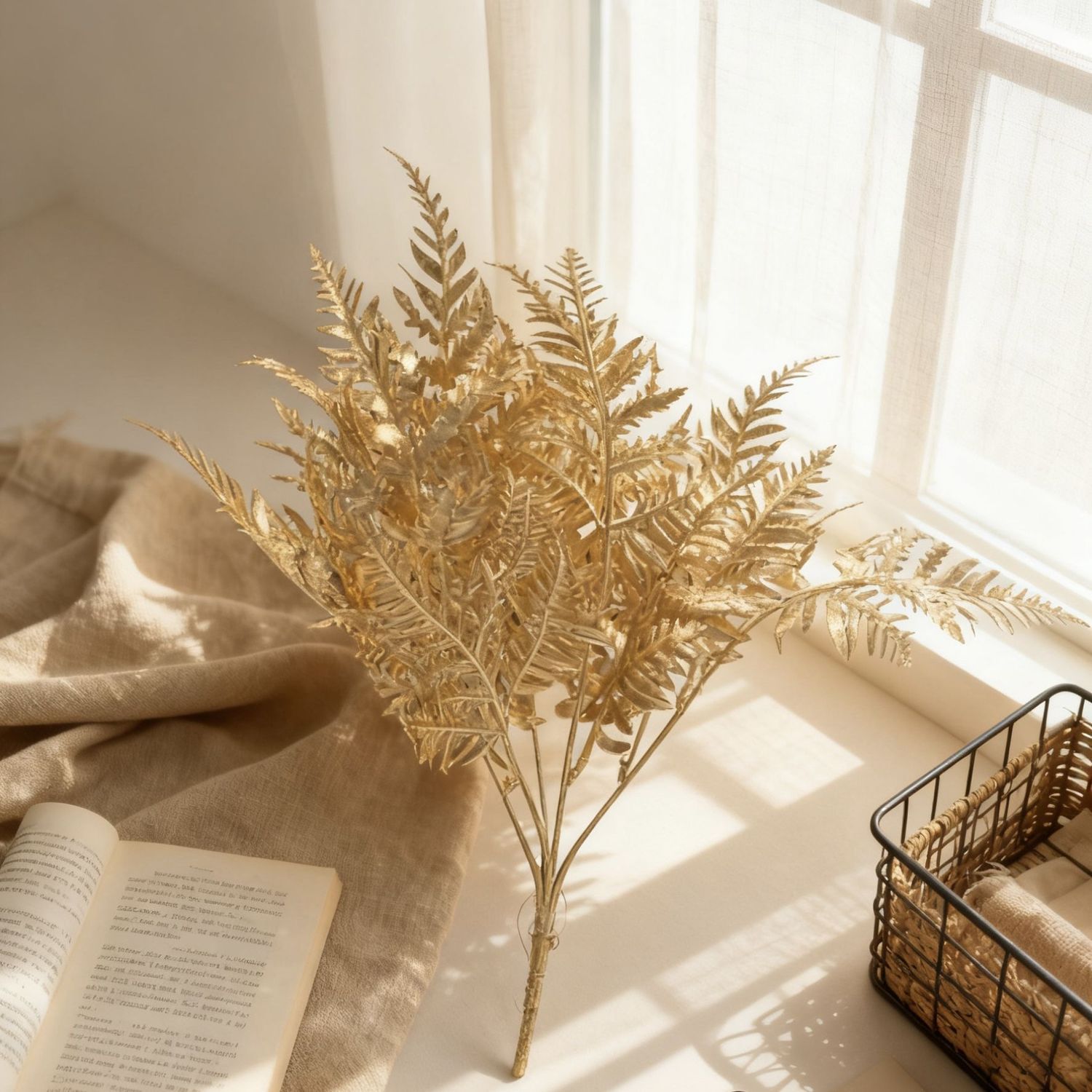 Fiori artificiali dorati