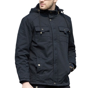 High Quality <b>Canvas</b> Fleece <b>Jacket</b> Spring Casual Warm Snowboard Zipper Closure Stand Collar Men's - Product Image 4