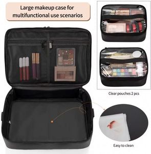 Free Sample Large Cosmetic Travel <b>Case</b> Double Layer Large <b>Makeup</b> Bag Waterproof <b>Makeup</b> Artist Storage Box - Product Image 3