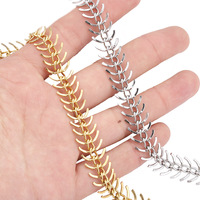 Bijoux en acier inoxydable créatif résultats plat serpent poisson os chaîne flèche avion chaîne singapour défilement torsadé hélice chaîne