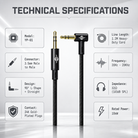 Câble d'extension audio auxiliaire 3,5 mm mâle-mâle, gaine tressée en nylon, conducteur en cuivre pour voiture, casque, téléphone portable, PC, barre de son