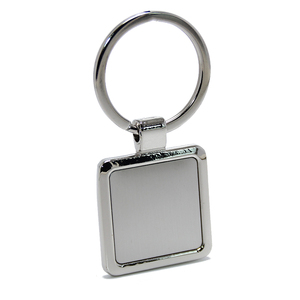Square Keyring in Stock Stainless Steel Sticker Square Key Chain Ring Holder Alloy Wholesale Metal Cheap Blank Square Keychain
