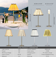 Lampe de table LED rechargeable 2700K, abat-jour personnalisable, lampe de bureau sans fil classique pour restaurant, salon