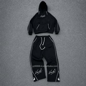 Pull en lin de haute qualité pour <span class=keywords><strong>homme</strong></span>, maille gaufrée, suède fluide, imprimé cerf, avec fermeture éclair 1/4, pour <span class=keywords><strong>l</strong></span>'été, et ensemble de survêtement 3/4 avec pantalon de jogging - Product Image 1
