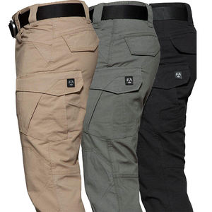 Pantaloni tattici da uomo a vita media di alta qualità ricamati pantaloni da lavoro Cargo da trekking metodo di tessitura non tessuto - Product Image 1