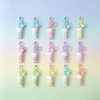 Porte-clés décapsuleur DIY en peluche anime, pendentif de sac écologique en forme de boule de dessin animé mignon, décoration suspendue en peluche, cadeau