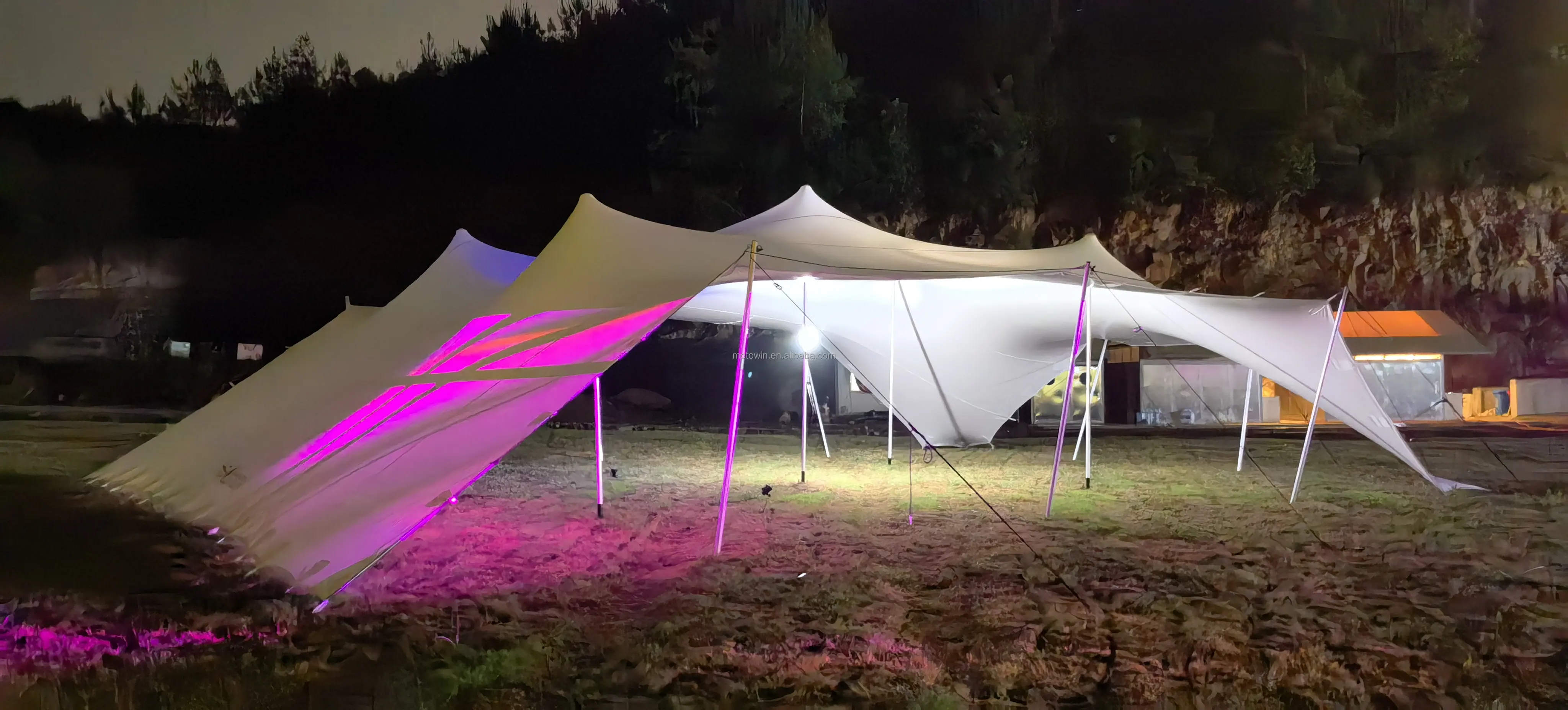 Tienda hexagonal elástica para eventos al aire libre, carpa de boda de tamaño personalizado para fiesta de 200 personas