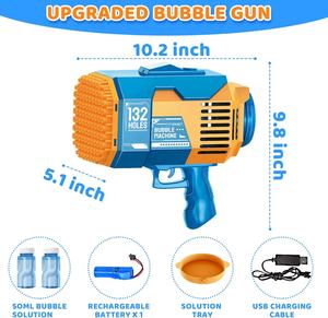 Máquina automática de <span class=keywords><strong>burbujas</strong></span> Bazooka de la mejor calidad, lanzacohetes de 132 agujeros, pistolas de <span class=keywords><strong>burbujas</strong></span> para cumpleaños, bodas - Product Image 2