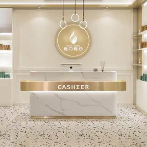 Beauty Parlor Cashier Clothing Store Medical Beauty Stainless Steel <b>Small</b> bar <b>Table</b> Lights Luxury Company Front <b>Desk</b> - Product Image 5