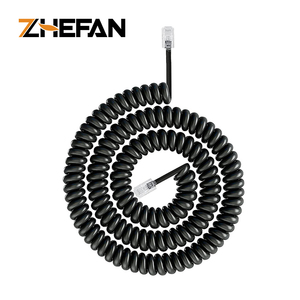 Câble de combiné téléphonique ZHEFAN 4P4C RJ9 <span class=keywords><strong>RJ22</strong></span> RJ11 cordon de combiné téléphonique enroulé câble en spirale noir plat 4 pouces de plomb 6 pieds - Product Image 5