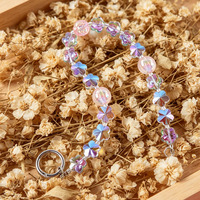 Chaîne de perles en cristal Aurora pour bouteille d'eau, sac, porte-clés, sac à main, téléphone, accessoires décoratifs
