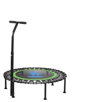 Grand trampoline de fitness miniature d'intérieur pour femmes, structure en acier inoxydable et nylon, équipement d'exercice de saut durable et sûr pour la maison