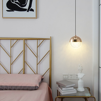 Lustre de chevet en or de luxe léger pour chambre à coucher, comptoir de bar, hauteur réglable, LED à intensité variable, design créatif et tendance