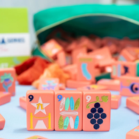 My Fair the CALIFORNIA SERIES |   Mahjong avec un style de la côte ouest, 160 tuiles en mélamine orange-rose-rouge