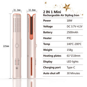 Nuevo Lanzamiento 2026: Rizador y Plancha de Pelo Inalámbrico 2 en 1 Portátil con Flujo de Aire y Conexión Tipo-C para Viajes - Product Image 3