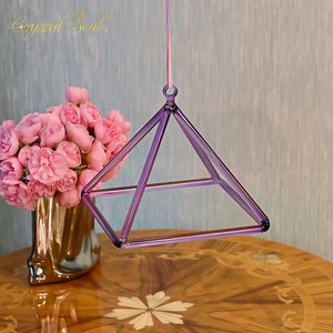 Cristallo trasparente con immagine esclusiva dell'anima di cristallo ametista piramide che canta la guarigione del suono della piramide - Product Image 4