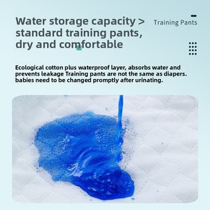 Pañales de tela reutilizables <span class=keywords><strong>Komi</strong></span> Is Cute, de algodón puro, con protección contra fugas y superficie seca para el entrenamiento del bebé en el baño - Product Image 2