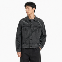 Veste en jean vintage personnalisée pour homme, en coton épais, style streetwear