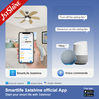 Ventilateur de plafond intelligent 1stshine avec télécommande, éclairage LED intégré, qualité supérieure, fiable et élégant, idéal pour la maison connectée (vente en gros)