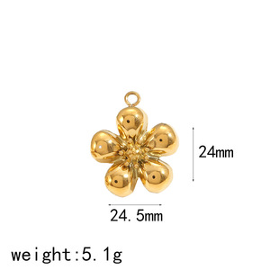 ต่างหูรูปดอกไม้ ชุบทอง 18k ทำจากไทเทเนียมสตีล สำหรับผู้หญิง ชุดเครื่องประดับแฟชั่น ดีไซน์หรูหรา - Product Image 5