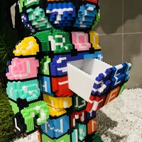Décoration de la maison, assemblage de 53cm lettre ours modèle 3D Mini brique figurine jouets ours coloré Micro blocs de construction