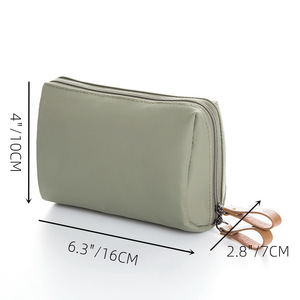 Cosmetic Bag Leather Zipper Closure Portable Travel Storage Case With Compartments For Women Everyday Use - Product Image 4