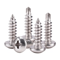 Vis autotaraudeuses/autoperceuses à tête cylindrique pour boîtiers électroniques en acier inoxydable 201 304 316