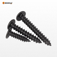 Sekrup Self Tapping Kepala Tipis Hex Socket Hitam PVD Baja Tahan Karat 304 CA M2 M2.5 M3 M3.5 M4 M4.5 M5 M6 M8 4-50mm Metrik A2