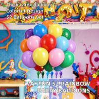 Ballons arc-en-ciel Wayfun, lot de 52, 12 pouces, en latex épais, multicolores, décorations de fête à l'hélium pour anniversaire, baby shower, mariage