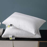 Oreiller en duvet de canard blanc de qualité supérieure, respirant, écologique, avec logo personnalisé, taille king queen, pour l'hôtellerie, les hôtels et l'usage domestique quotidien