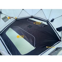Équipement de camping d'hiver en plein air, tente de pêche sur glace hexagonale épaisse, rembourrée, coupe-vent, résistante au froid, chaude et imperméable
