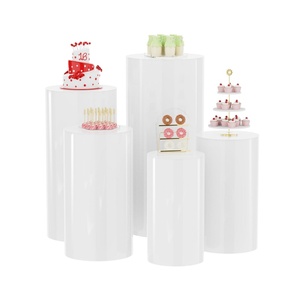 <strong>Round</strong> Cylinder Stands White Pedestal <strong>Display</strong> Cylinder <strong>Tables</strong> for Parties Wedding Pillars Baby Shower Birthday Event Decor - Product Image 3