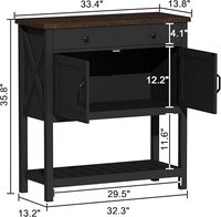 Console de style farmhouse en bois massif, étagère de rangement pour entrée, meuble de bar à café, buffet étroit, grande capacité pour salon