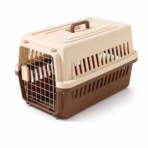 Portable Pet Carrier <b>Crate</b> <b>Double</b> Lock Plastic Travel Box 58 cm for Cats and Small <b>Dogs</b> with Pee Pad - Product Image 1