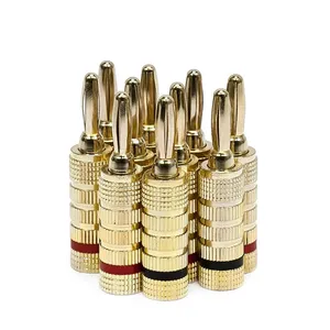 4Mm Luidspreker Bananenplug Koperen Vergulde Muzikale Audio Kabel Draad Connector Voor Luidsprekerlijn Diy Tool Thuis Gebruik Rood En Zwart