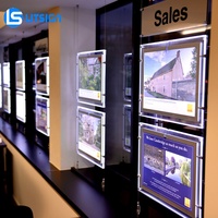 Tableros de campañas digitales Señalización publicitaria inmobiliaria colgante LED ultradelgada ecológica