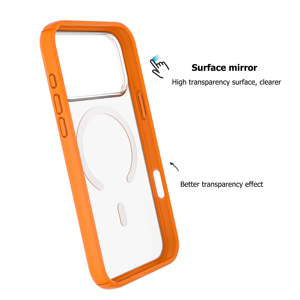Funda Protectora Transparente Antiamarilla de TPU y PC Súper Resistente para <span class=keywords><strong>iPhone</strong></span> 17 Pro Max, Color Naranja, Venta al por Mayor - Product Image 5