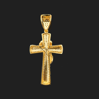 Collar de Moda Hip Hop de Alta Calidad Chapado en Oro de 14k con Colgantes de Cruz con Circonitas para Hombre y Mujer