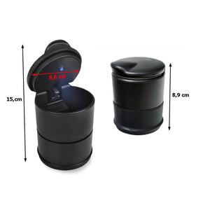 ที่เขี่ยบุหรี่ในรถยนต์พร้อมไฟ LED สีดำ ที่วางแก้วแบบพกพาสำหรับใช้ในรถยนต์ - Product Image 5